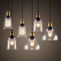 Simple style industrial bottle shade vintage modern design hanging lamp cafe glass antique pendant light