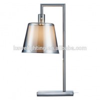 Hotel Modern / Contemporary cheap smoke glass White & Cream fabric tabel lamp Hotel Guestroom from zhongshan lighting factory